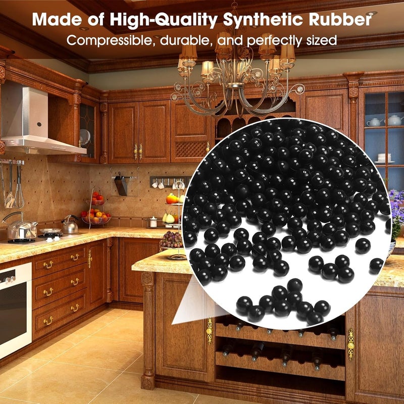 Lidajida Spaceballs 500Pcs Space Balls for Wood Doors Panels Cabinet Door Space Ball– 1/4" Synthetic Rubber Balls (500 Pack) - Image 5